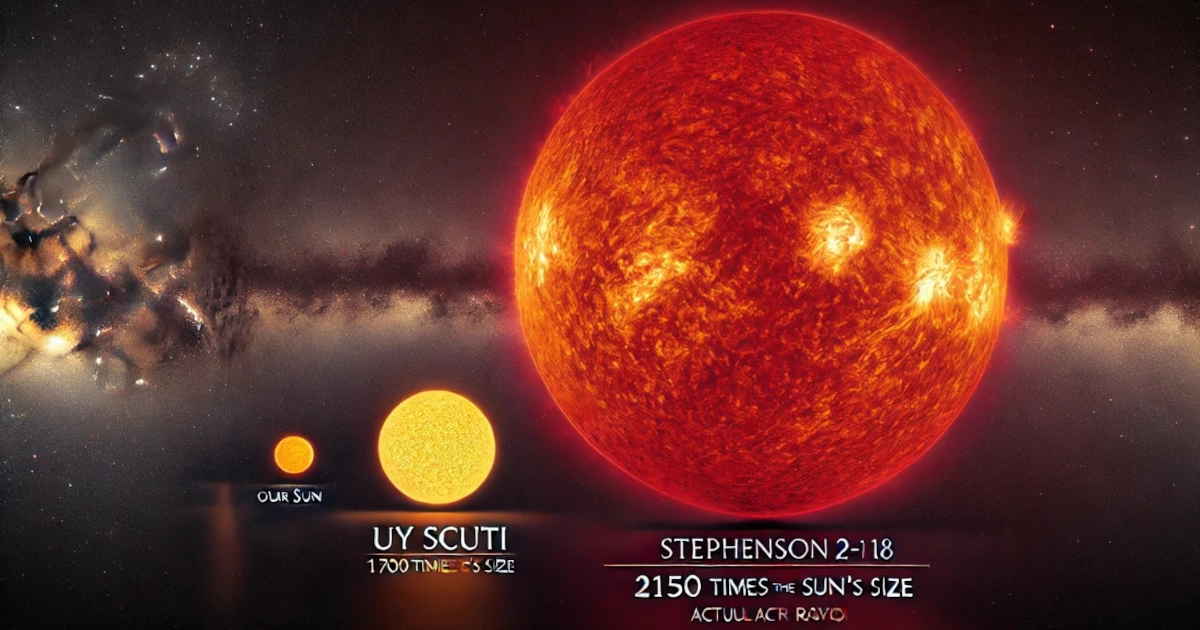 Sun, UY Scutti and Stephenson 2-18 image by DALL- (inaccurate image scaling)